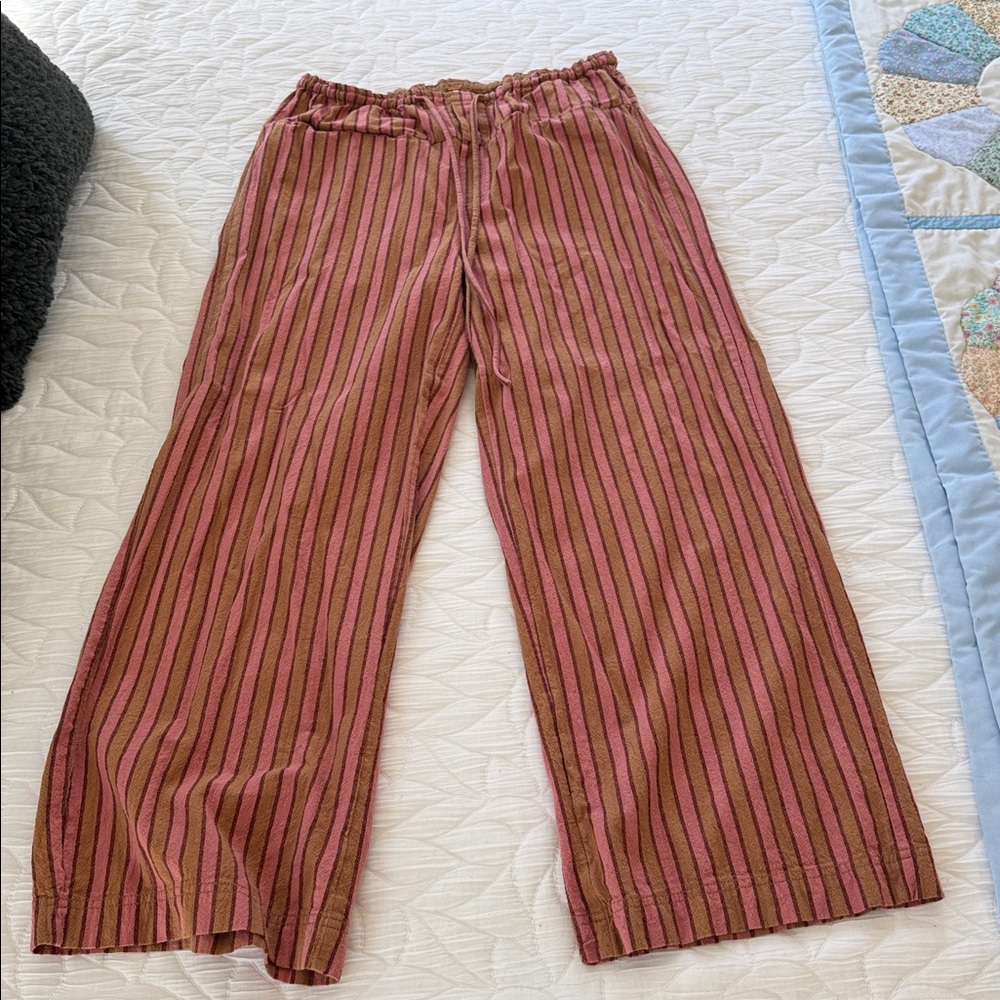 Free People Drawstring Wide-Leg Cotton pants